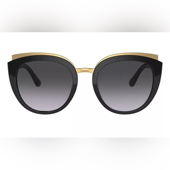 NEW [Dolce & Gabbana] Luxury Butterfly Large Sunglasses, Black/Gold, Acetate - Picture 2 of 12